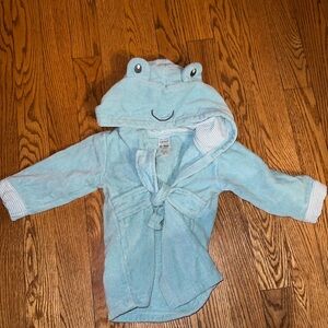 NWOT- light blue frog infant bathrobe- 0-9 months